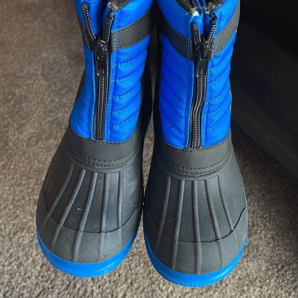 Arctic Shield Snow Boots Sz 5 Black Blue Zip Front - Picture 6 of 13
